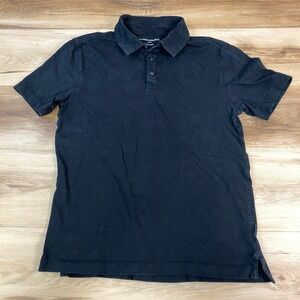 Banana Republic Polo Shirt Men Small Minimalist Cotton Heritage Fit Black Casual